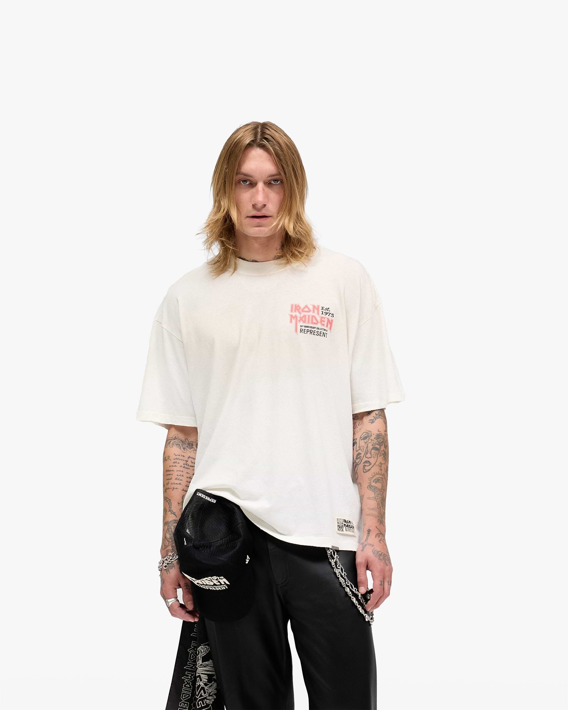 Represent X Iron Maiden Anniversary T-Shirt - Washed Ecru