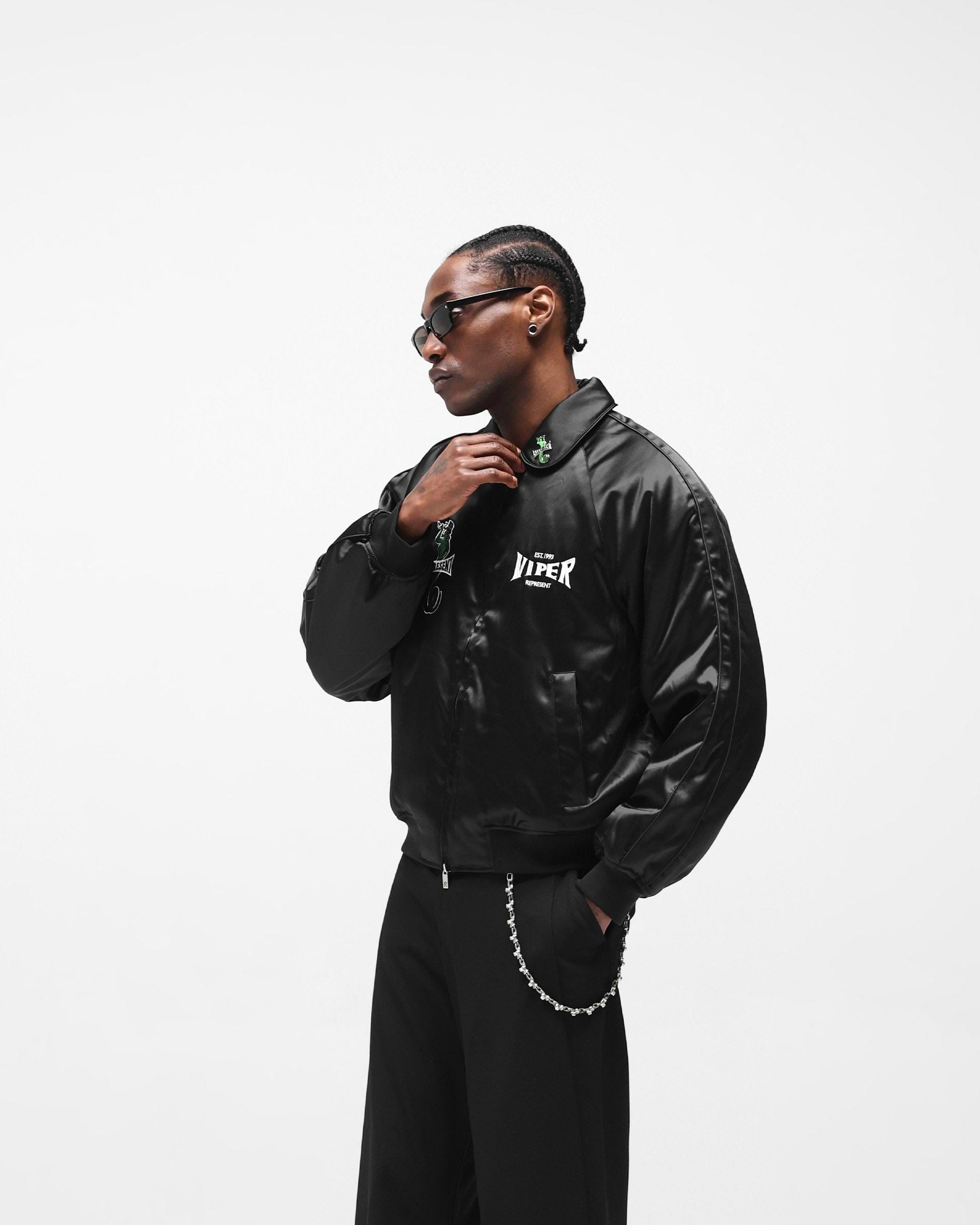 Represent x Viper Souvenir Jacket Jet Black | Mens Jackets | REPRESENT