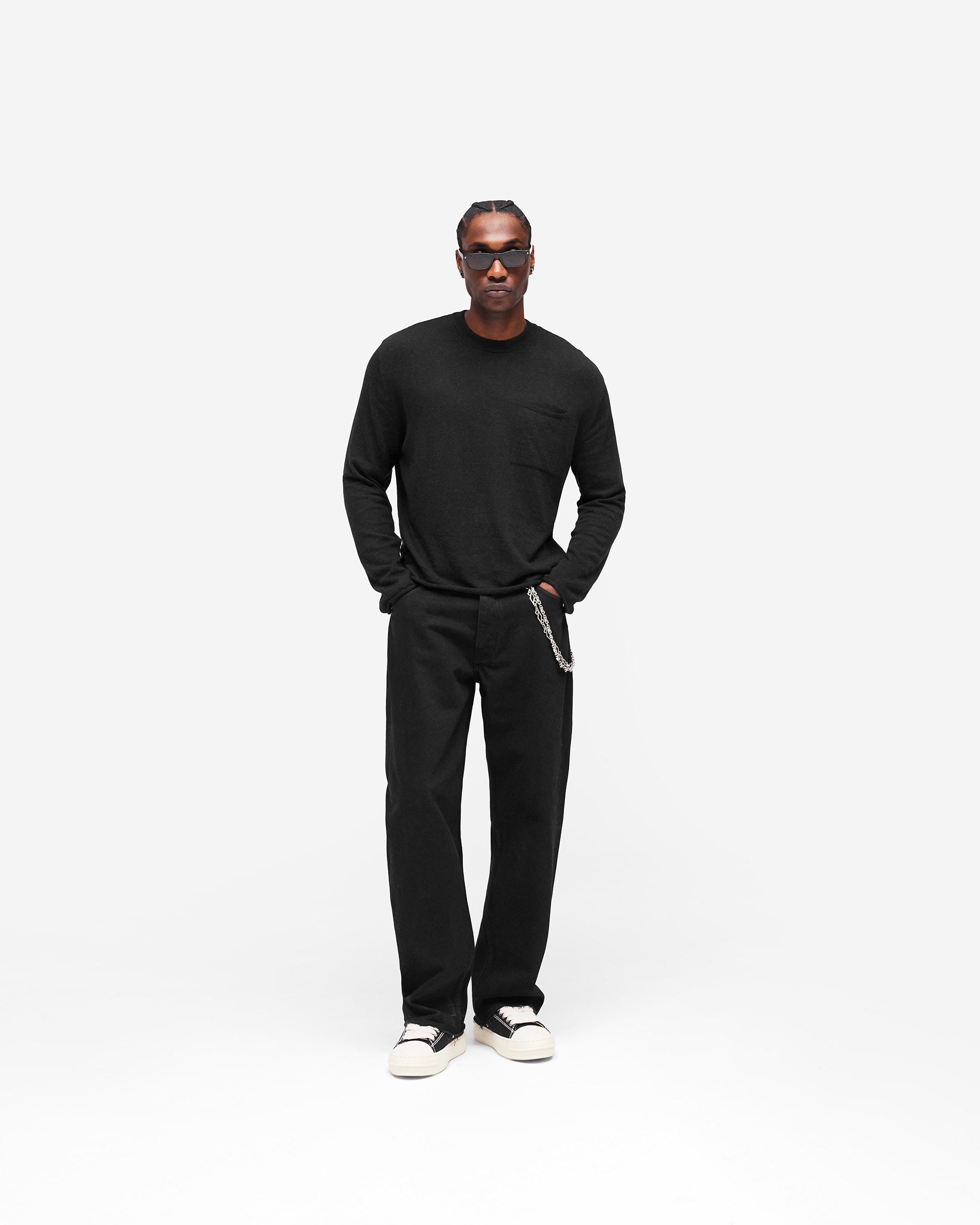 GH Knitted Long Sleeve Top - Jet Black