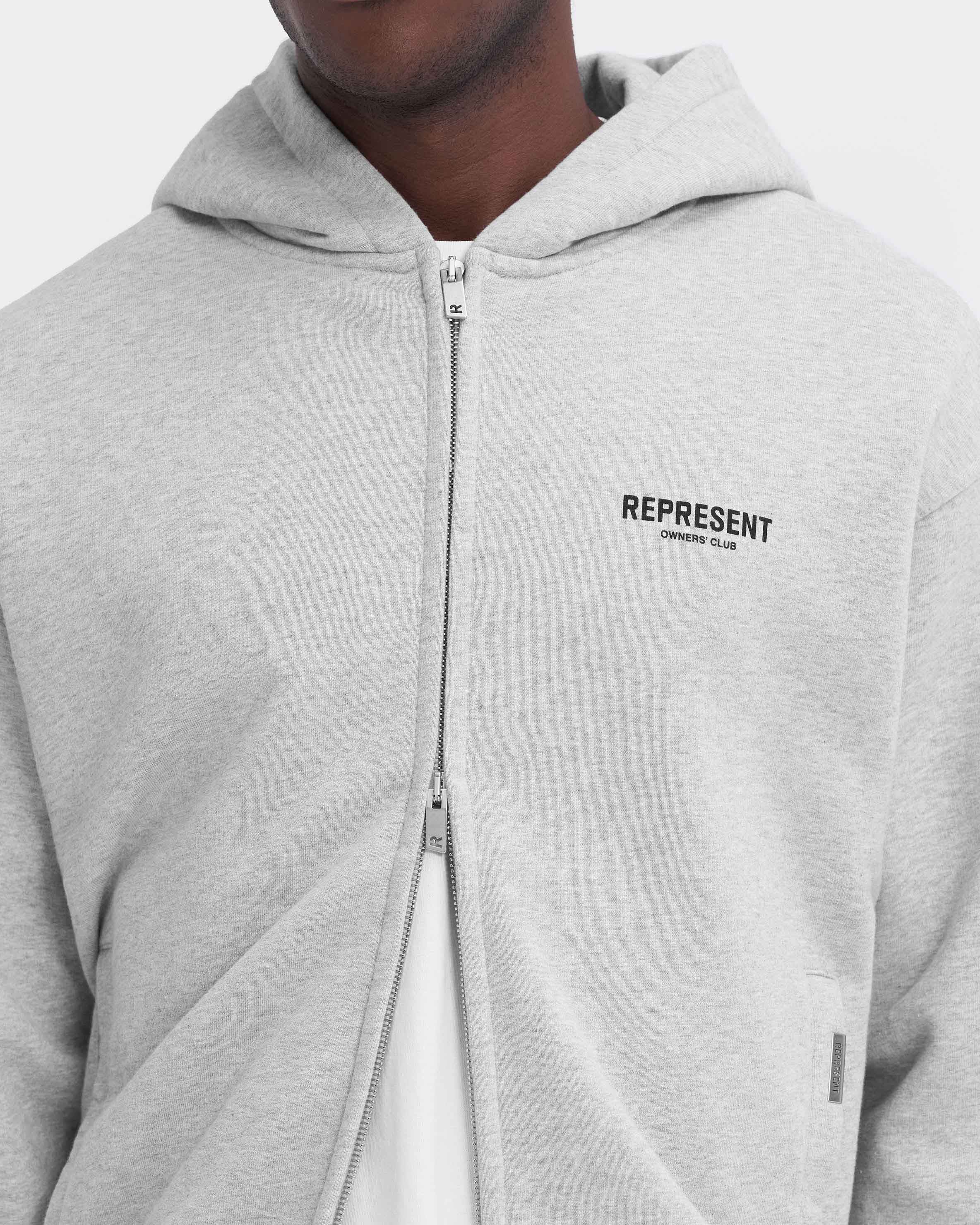 Represent Owners Club Zip Hoodie - Ash Grey