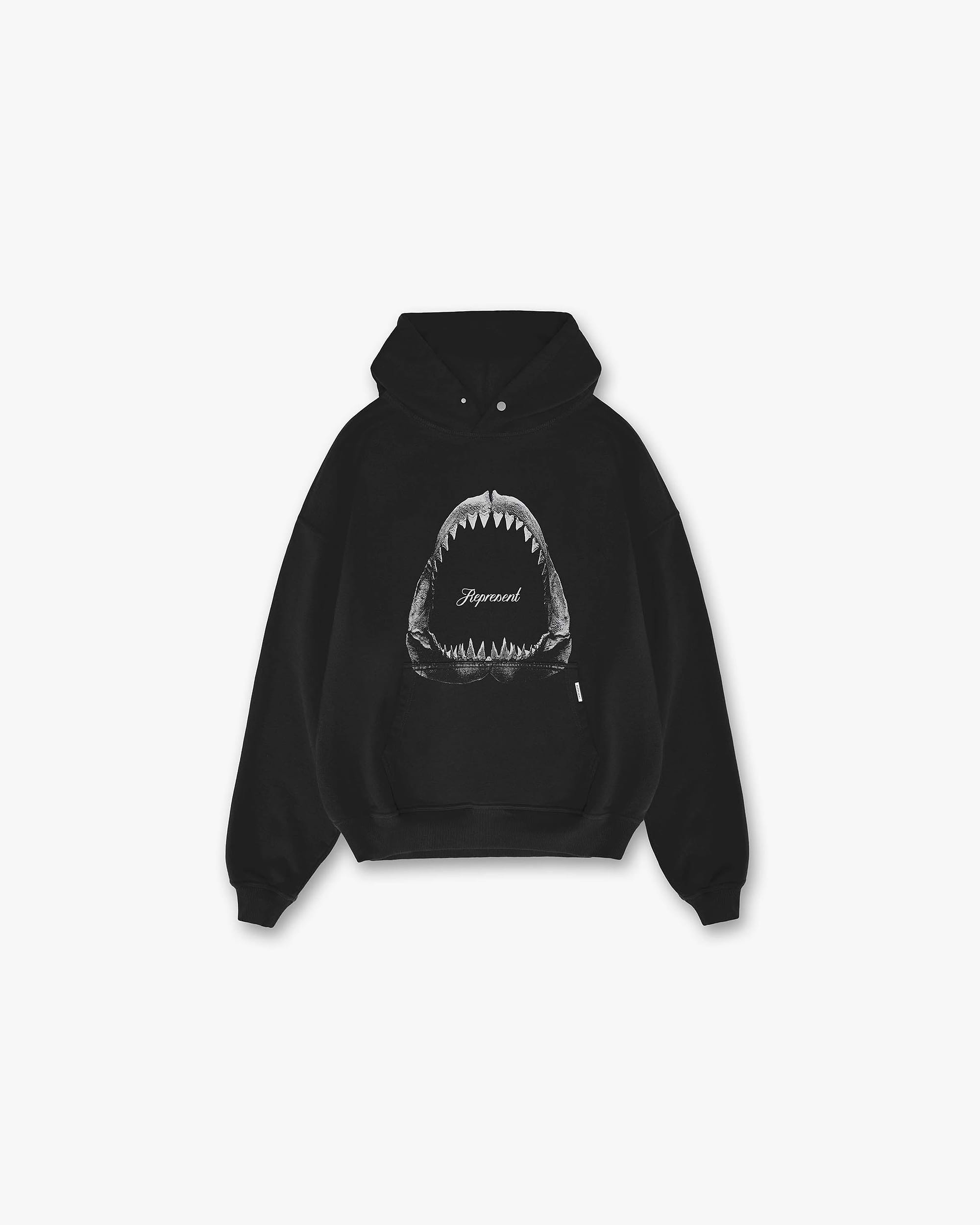 Shark Jaws Hoodie | Off Black Hoodies SS23 | Represent Clo