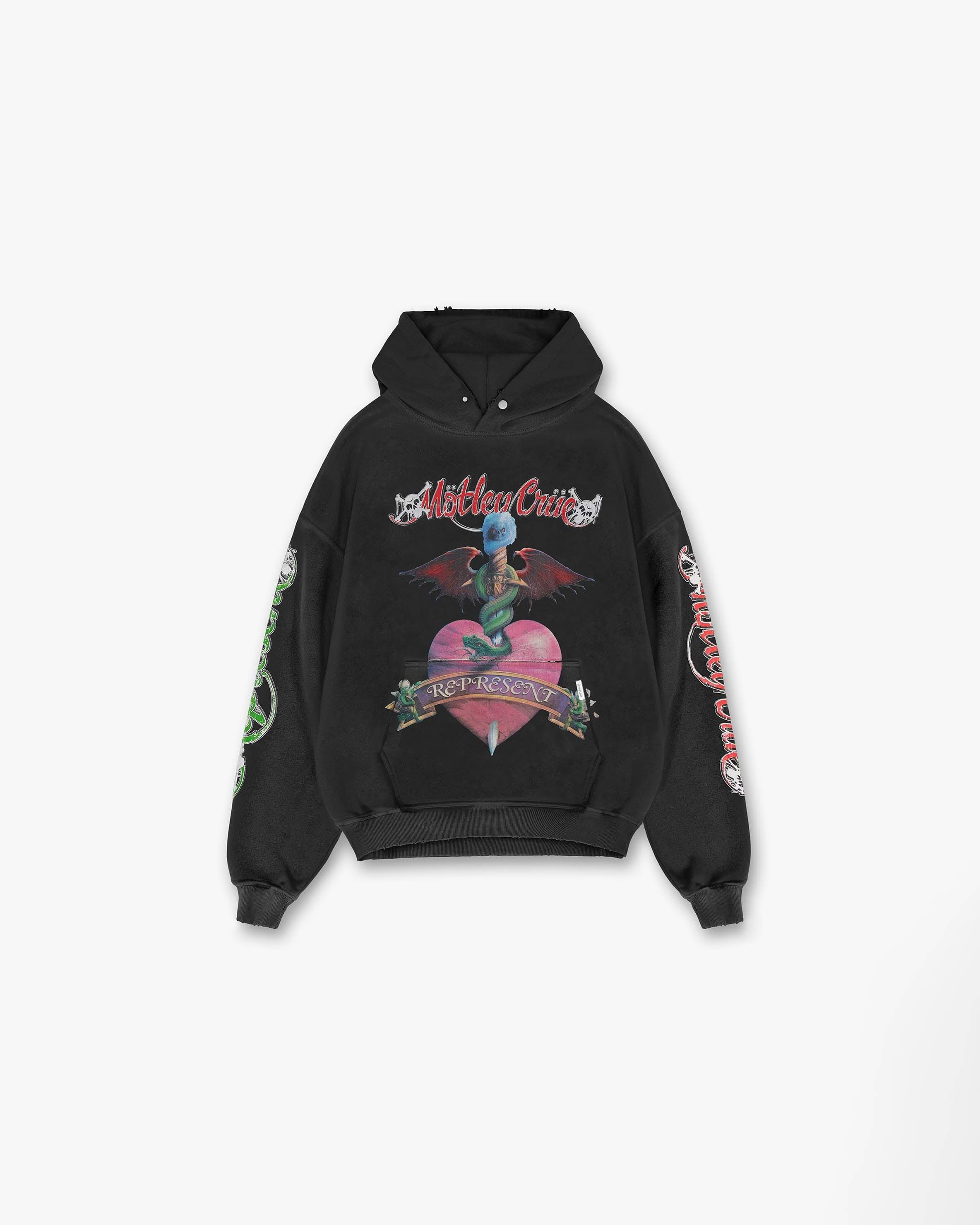 Represent x Mötley Crüe™️ Without You Hoodie | Aged Black Hoodies SS23 Other | Represent Clo