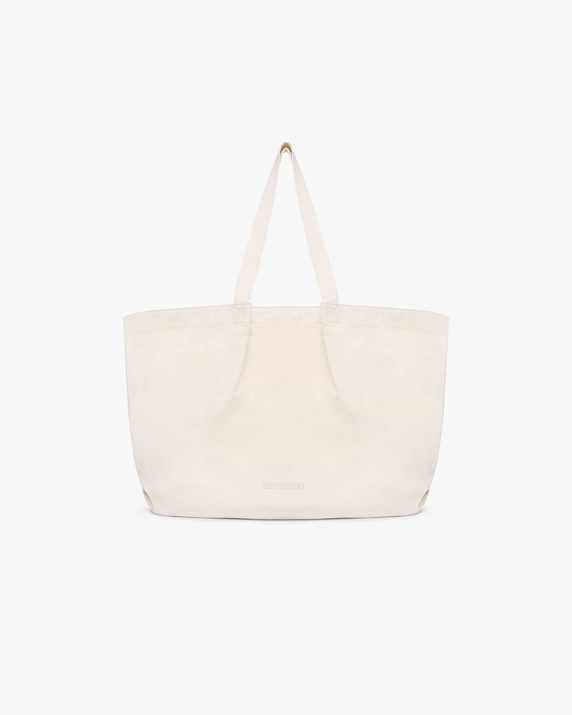 Canvas Pleat Large Tote - Pistachio Shell