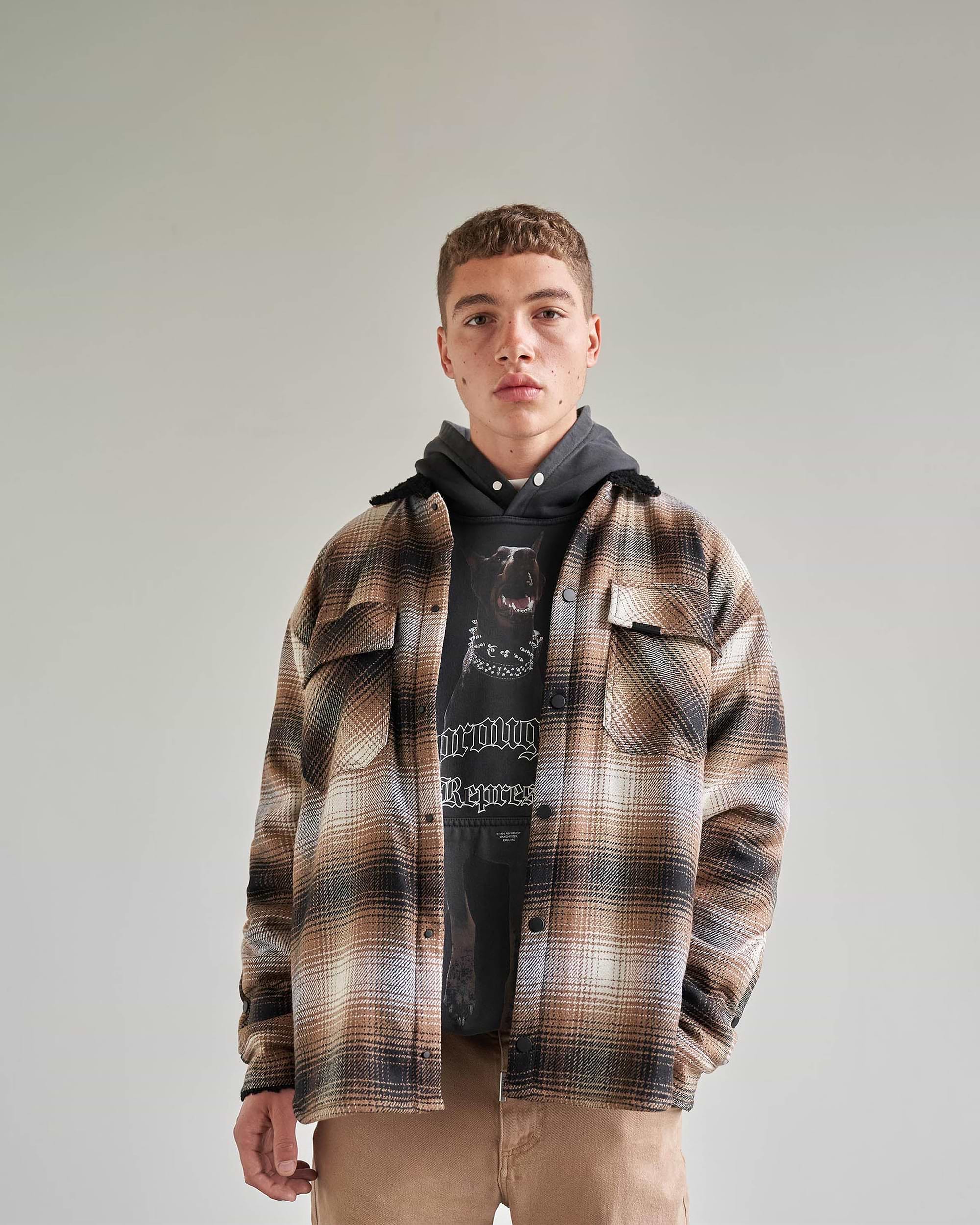 Sherpa Shirt | Brown Shirting PRE-SS21 | Represent Clo
