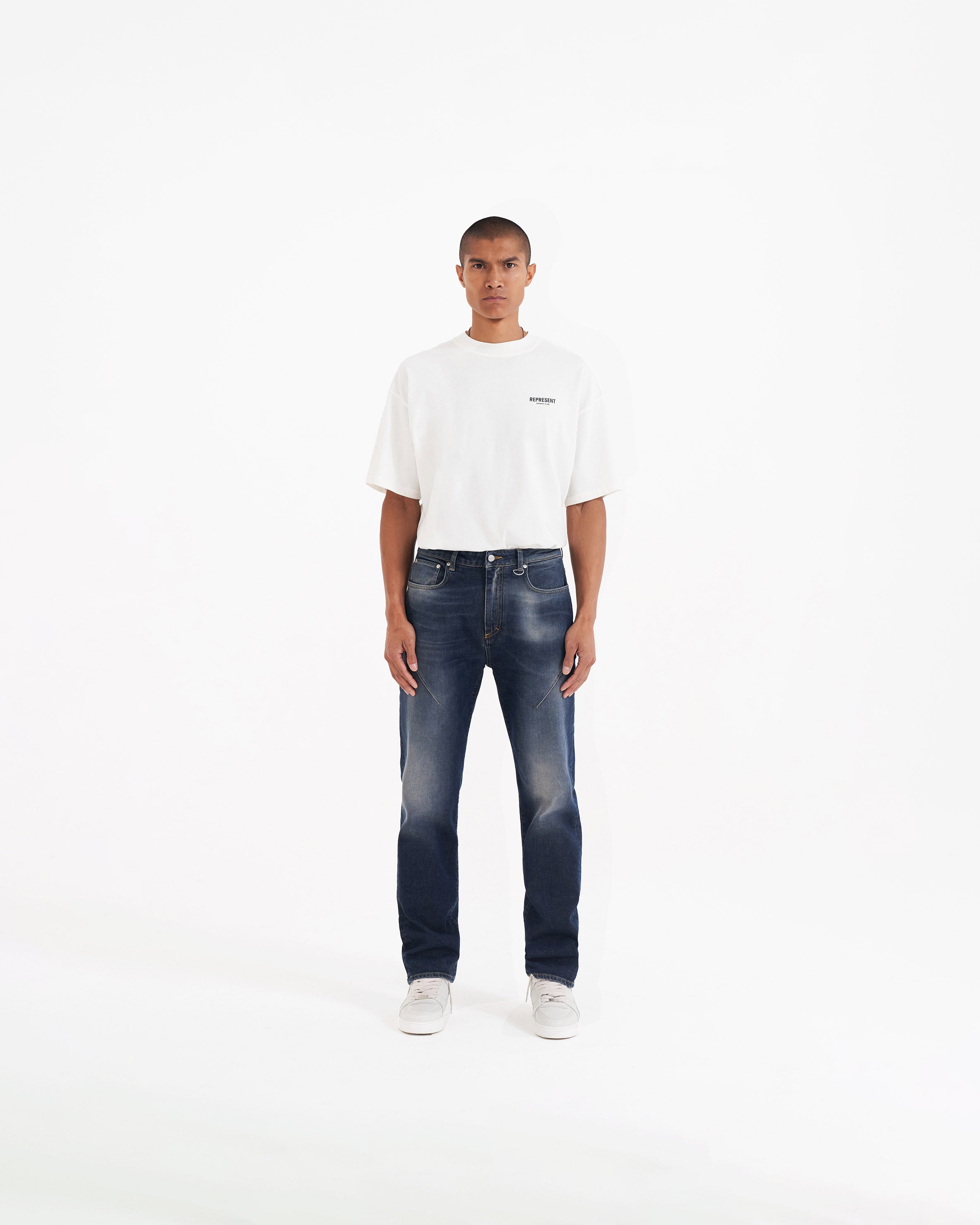 Dark Blue Baggy Jeans | Represent Clo