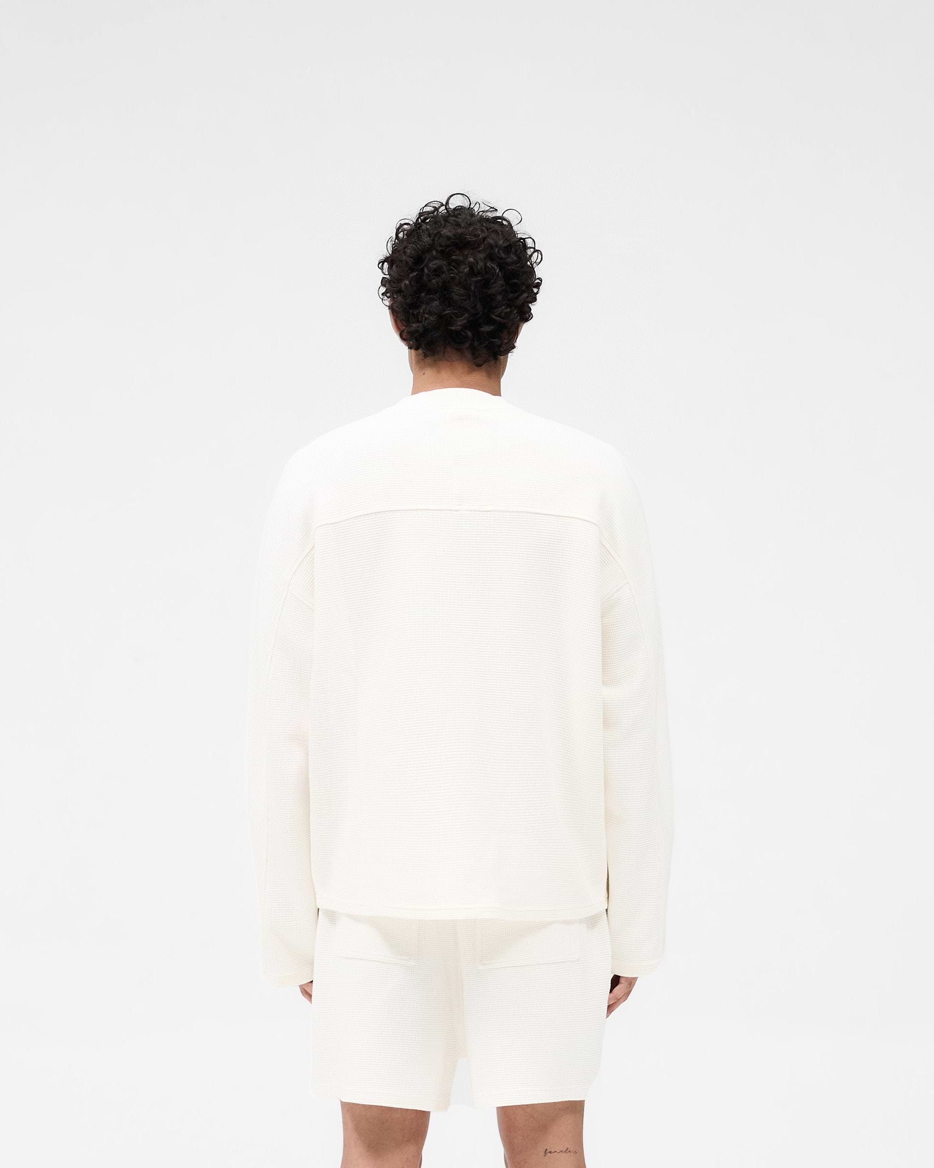 Waffle Long Sleeve T-Shirt - Flat White