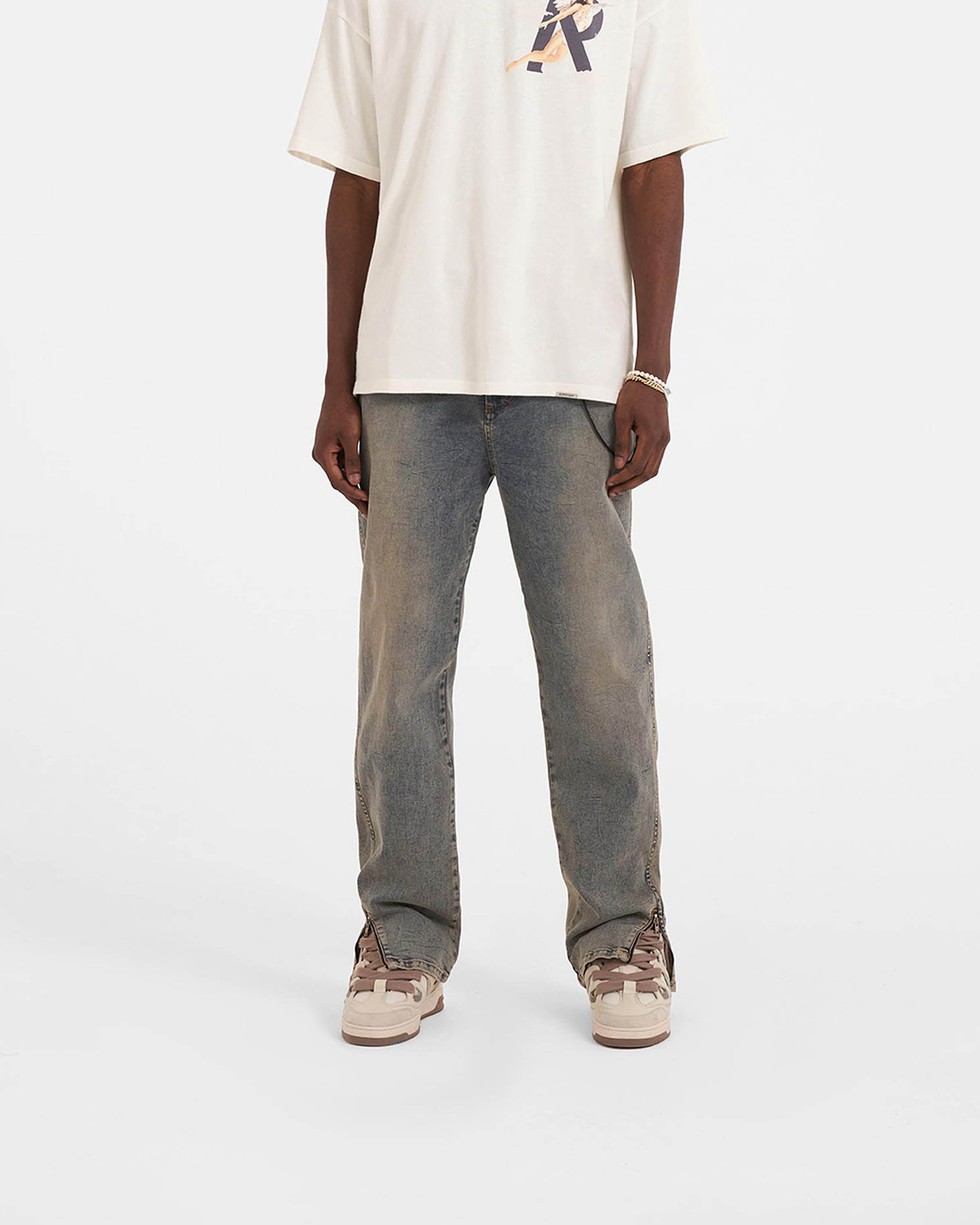 Split Denim | Blue Cream | Represent Clo