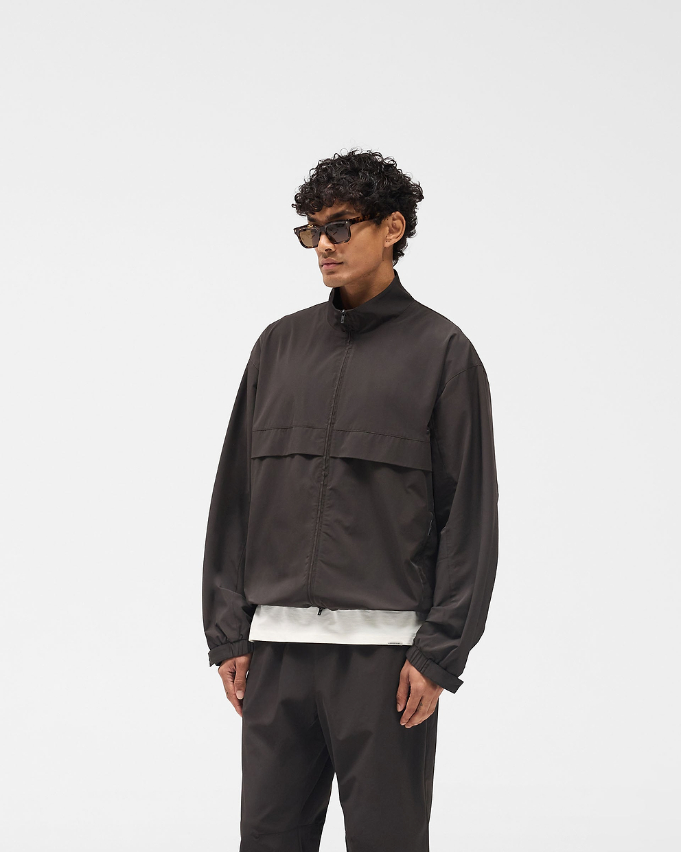 Initial Nylon Track Jacket | Coffee | REPRESENT