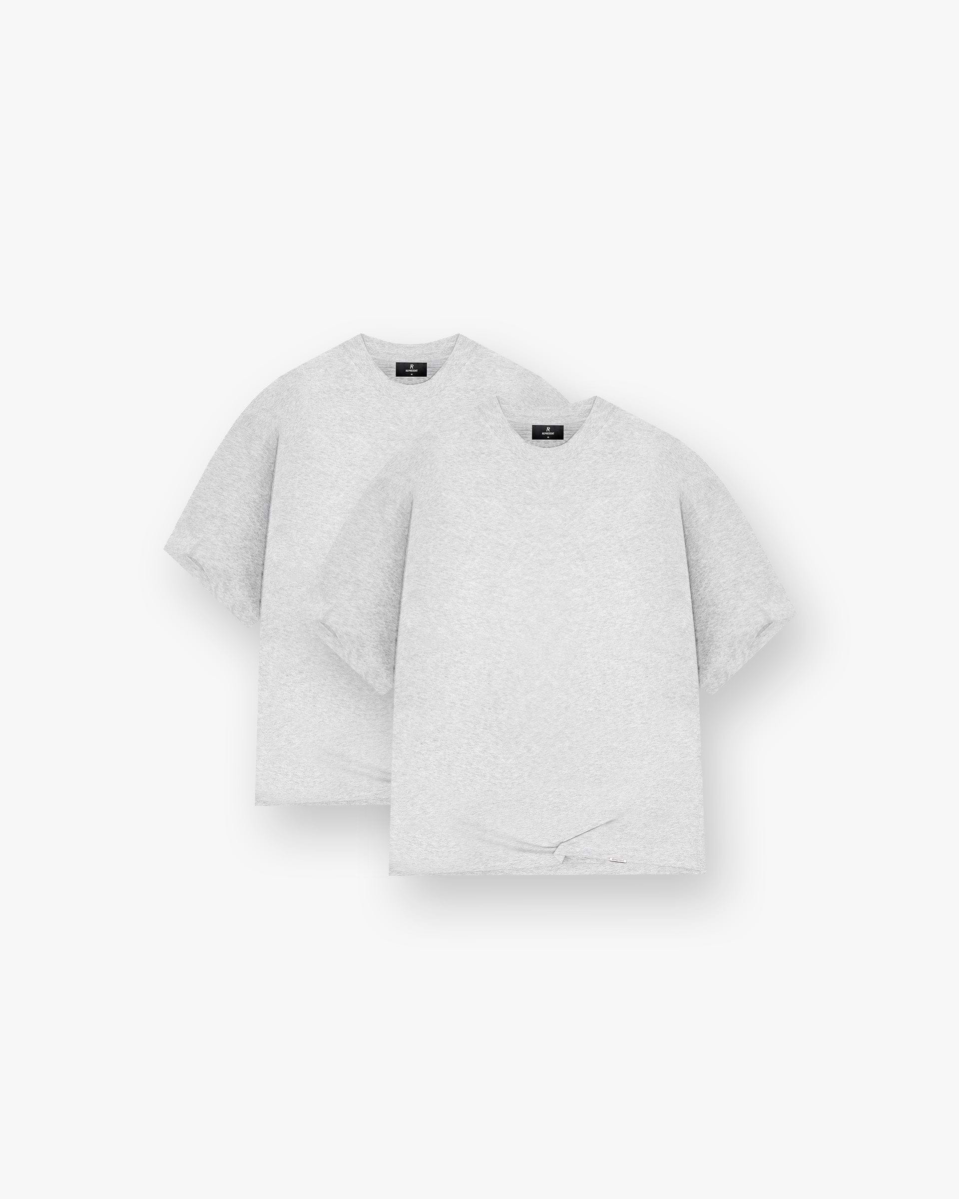 2 x Initial Boxy T-Shirt - Ice Grey Marl