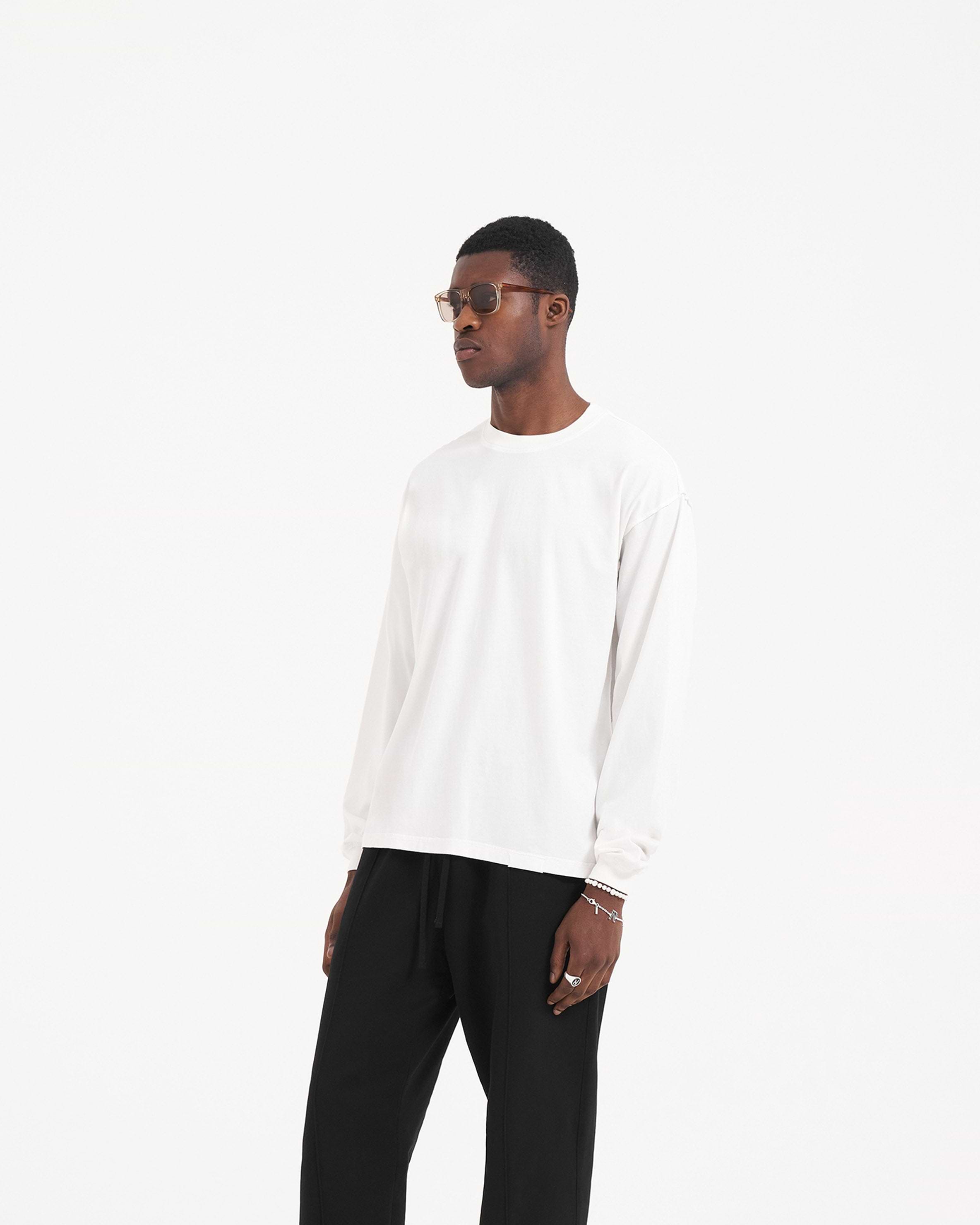 Initial Long Sleeve T-Shirt | Flat White T-Shirts Initial | Represent Clo