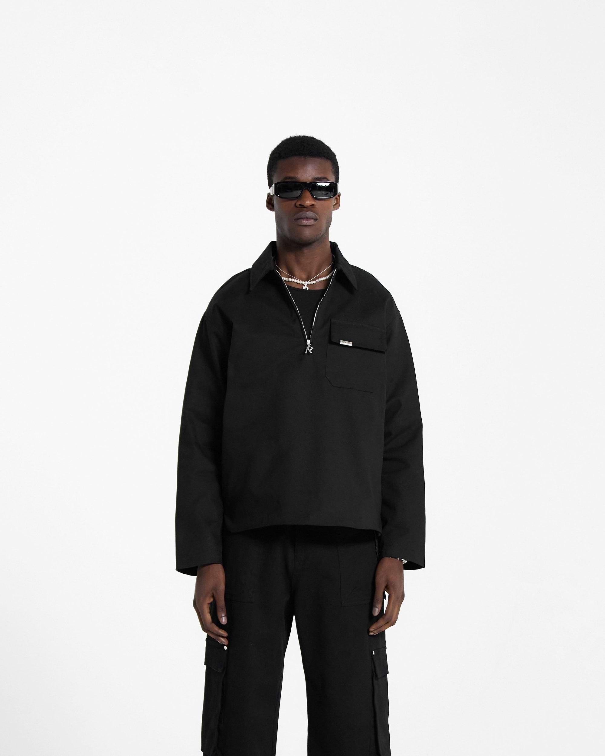 Quilted Pullover Shirt | Black Shirts FW23 | Represent Clo