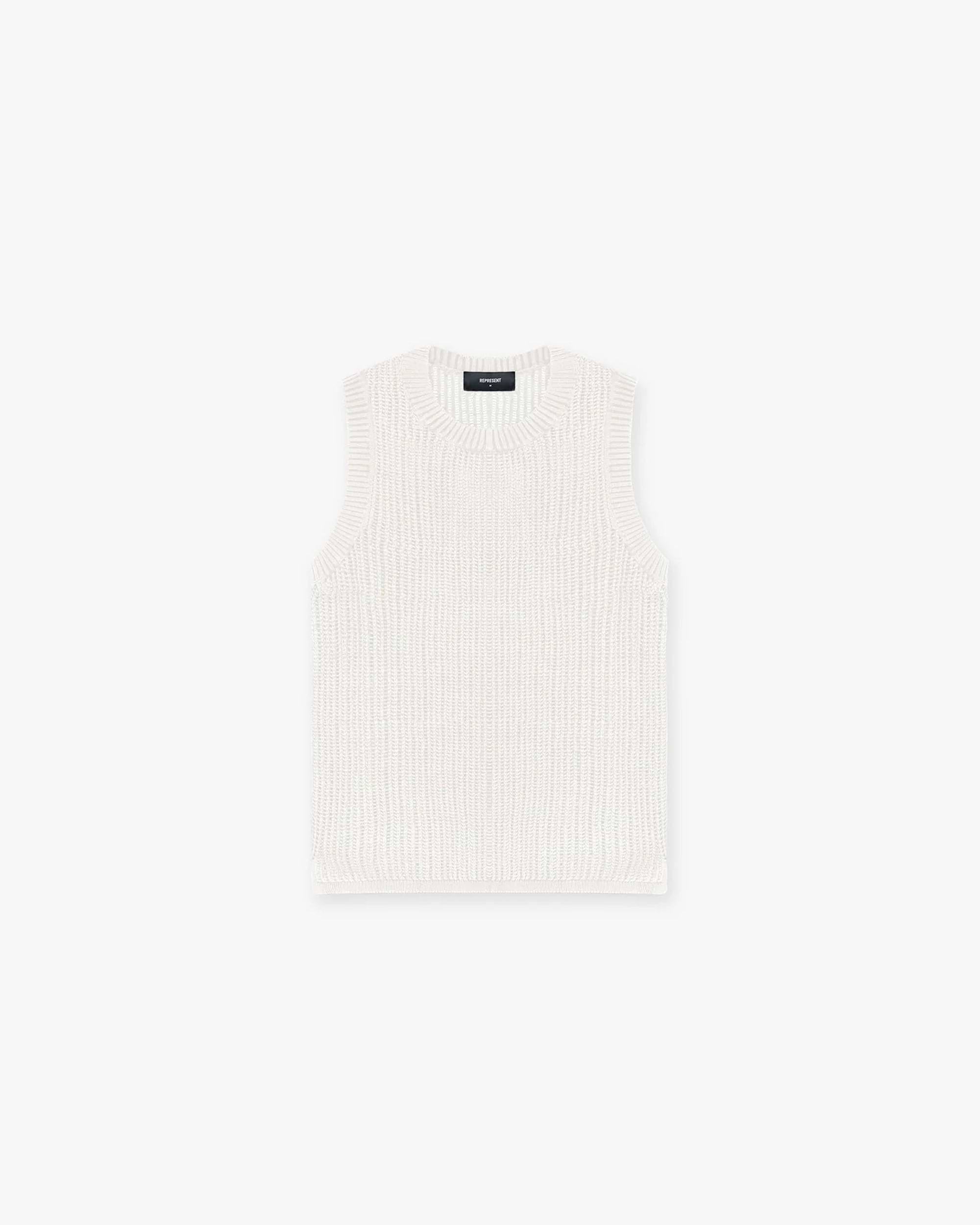 Knitted Tank | Cream Knitwear SC23 | Represent Clo
