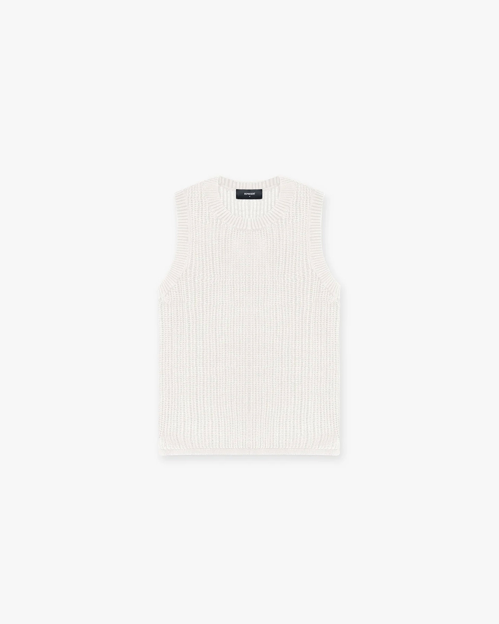 Knitted Tank | Cream Knitwear SC23 | Represent Clo