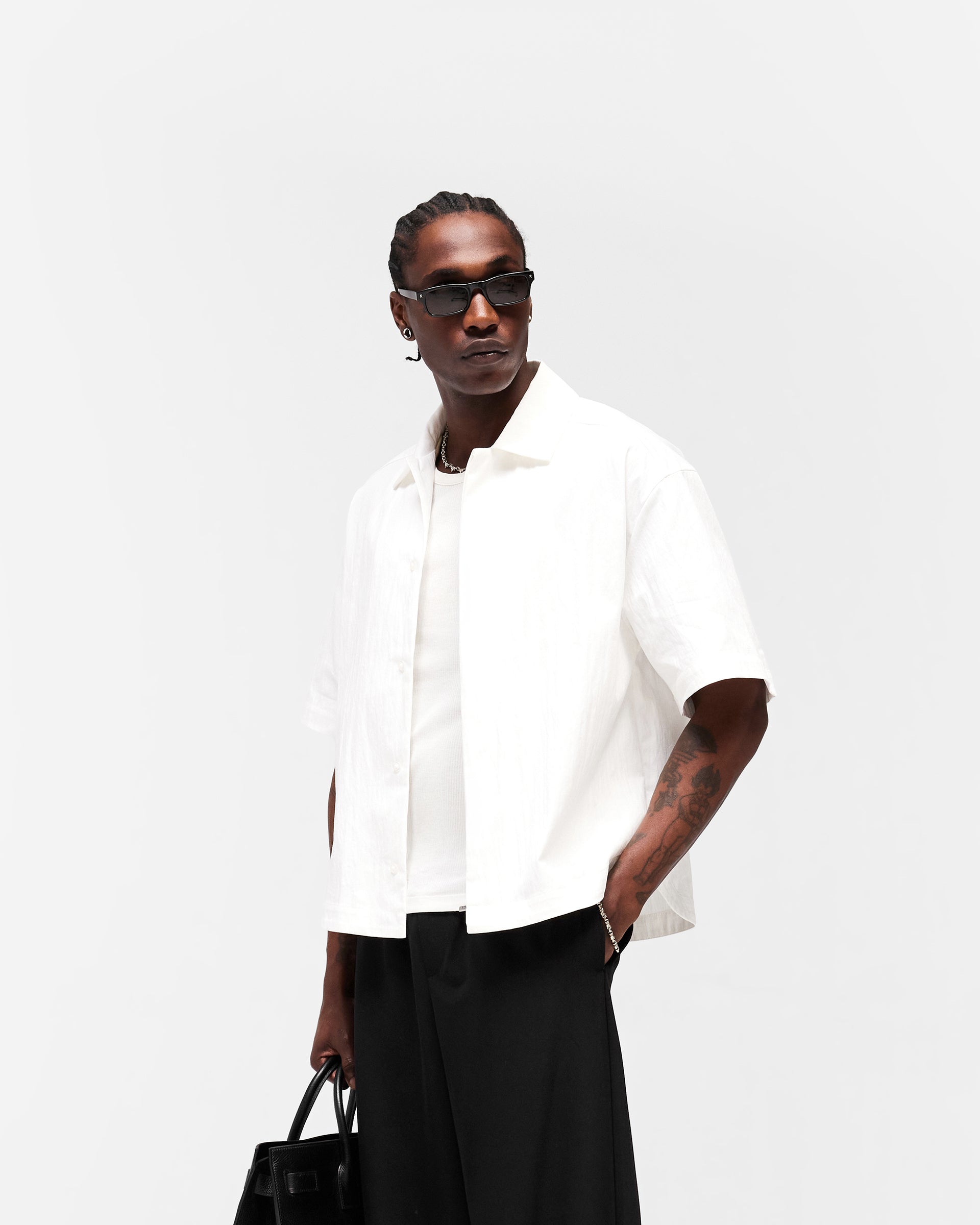 Initial Short Sleeve Shirt - Flat White