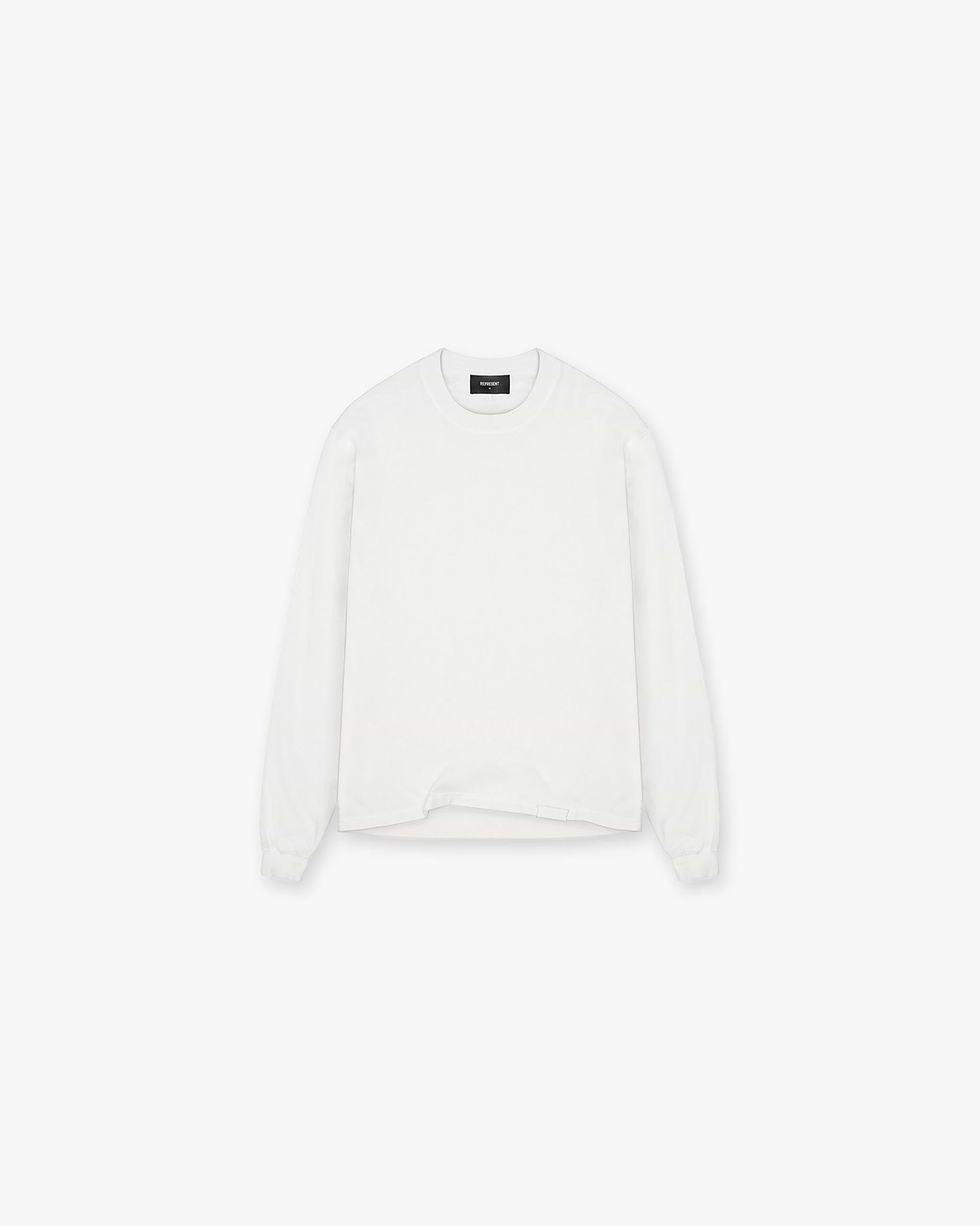 Initial Long Sleeve T-Shirt | Flat White T-Shirts Initial | Represent Clo