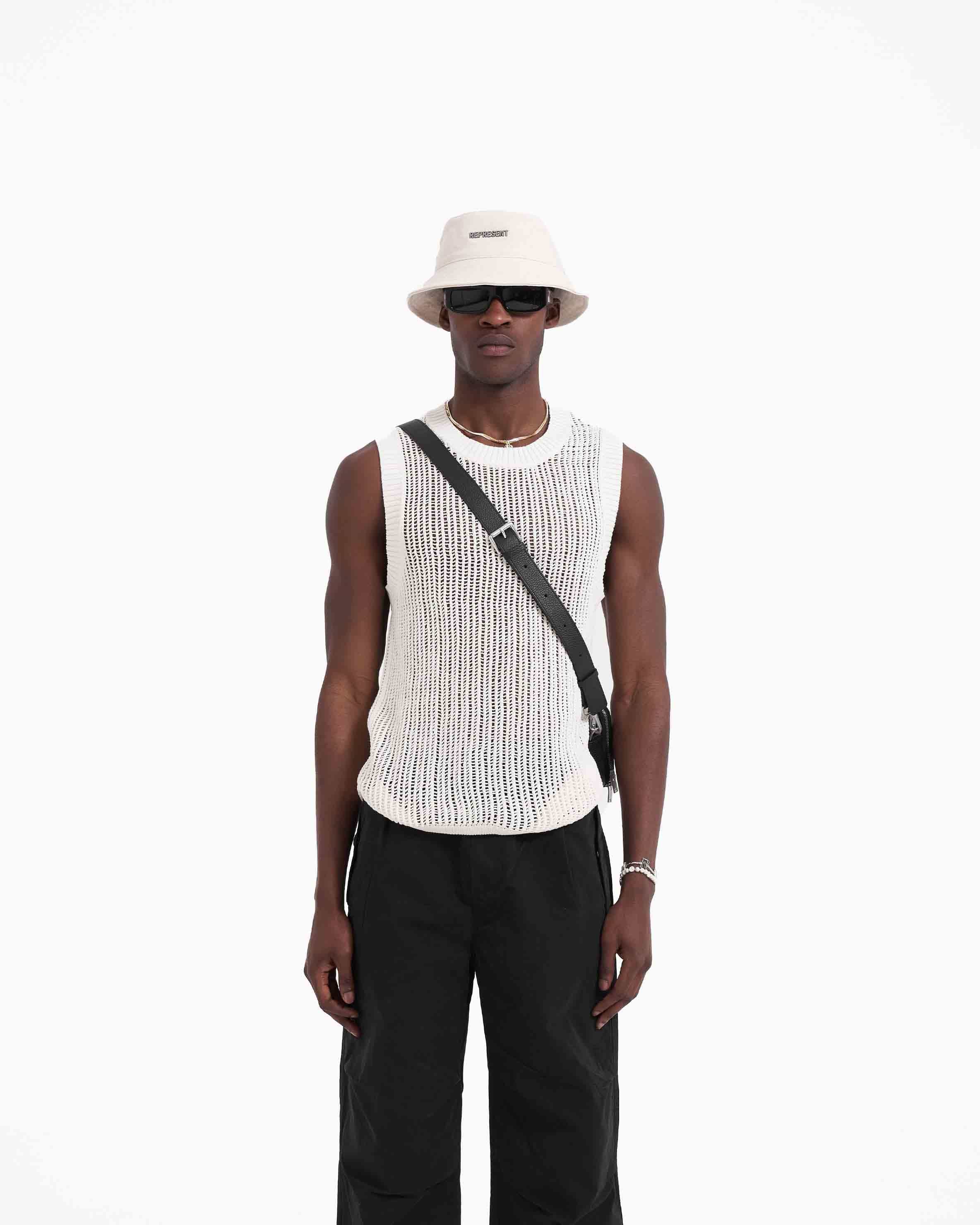 Knitted Tank | Cream Knitwear SC23 | Represent Clo