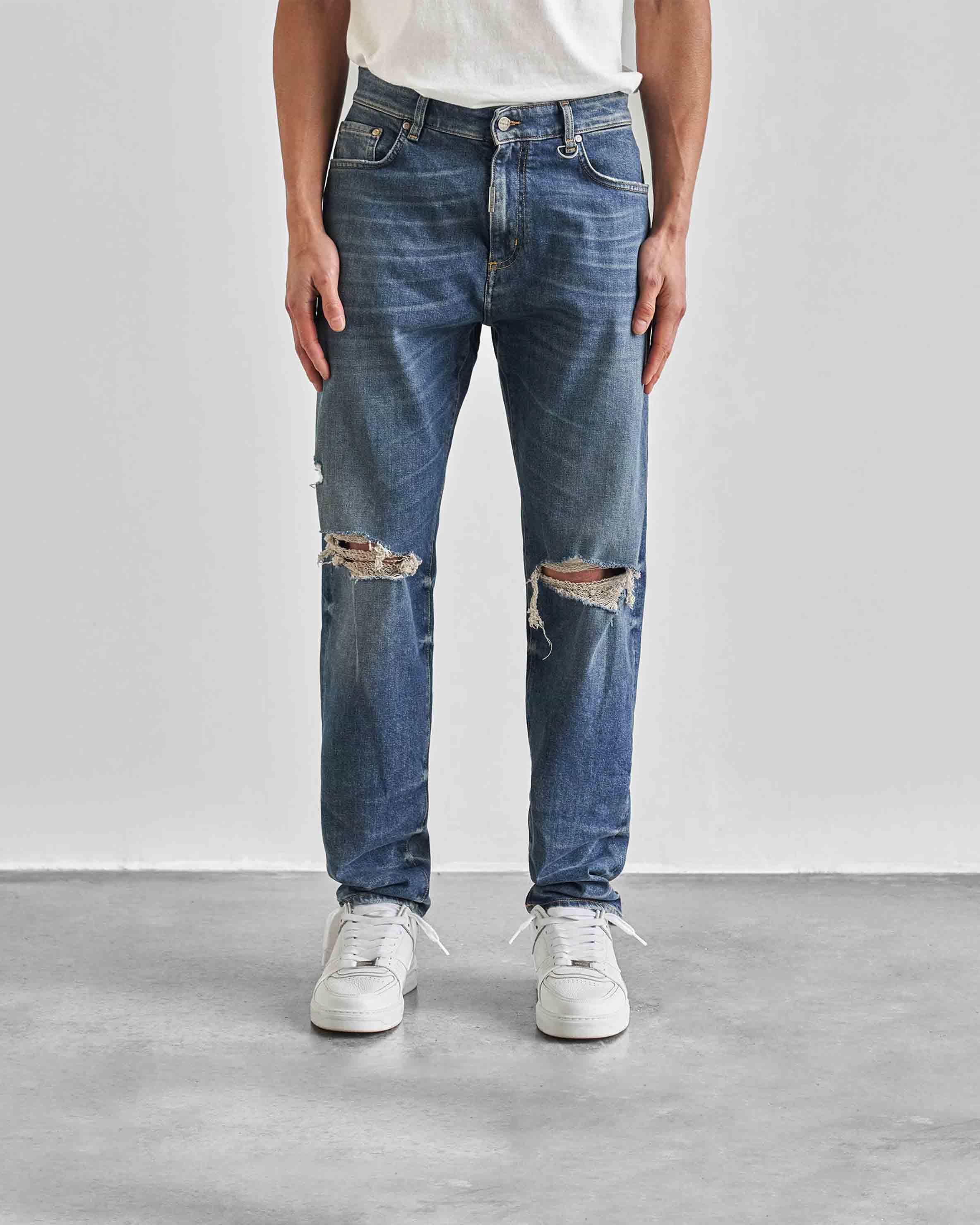 Baggy Destroyer Denim | Vintage Blue Denim SS22 | Represent Clo