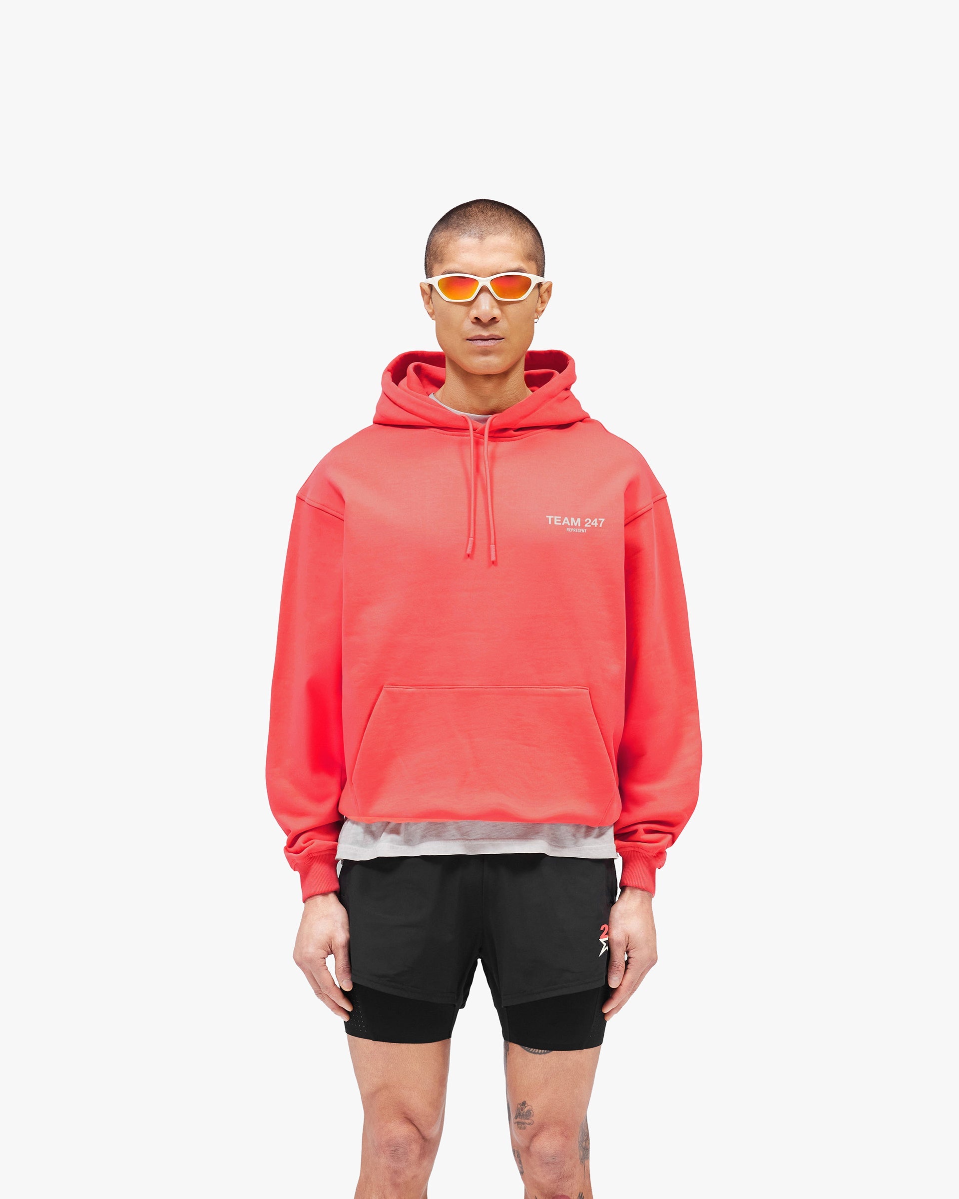 Team 247 Oversized Hoodie  - Racing Red