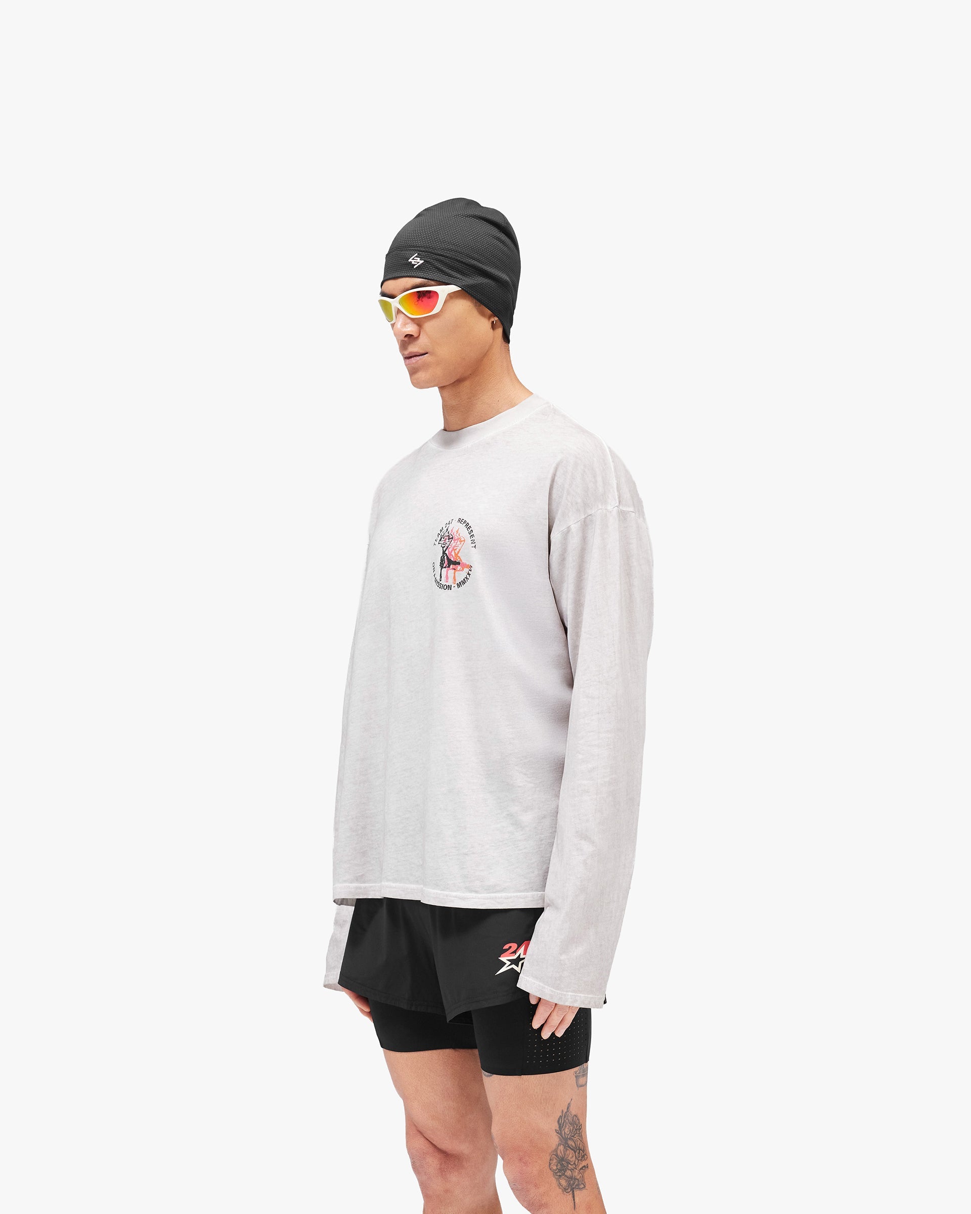 247 Torch Boxy Long Sleeve T-Shirt - Bleach Wash