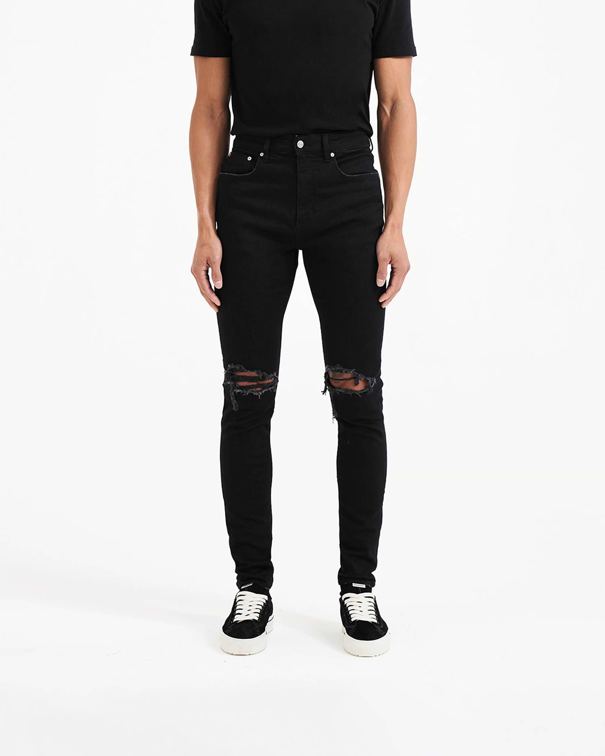 Men's Black Ripped Jeans | Represent Clo