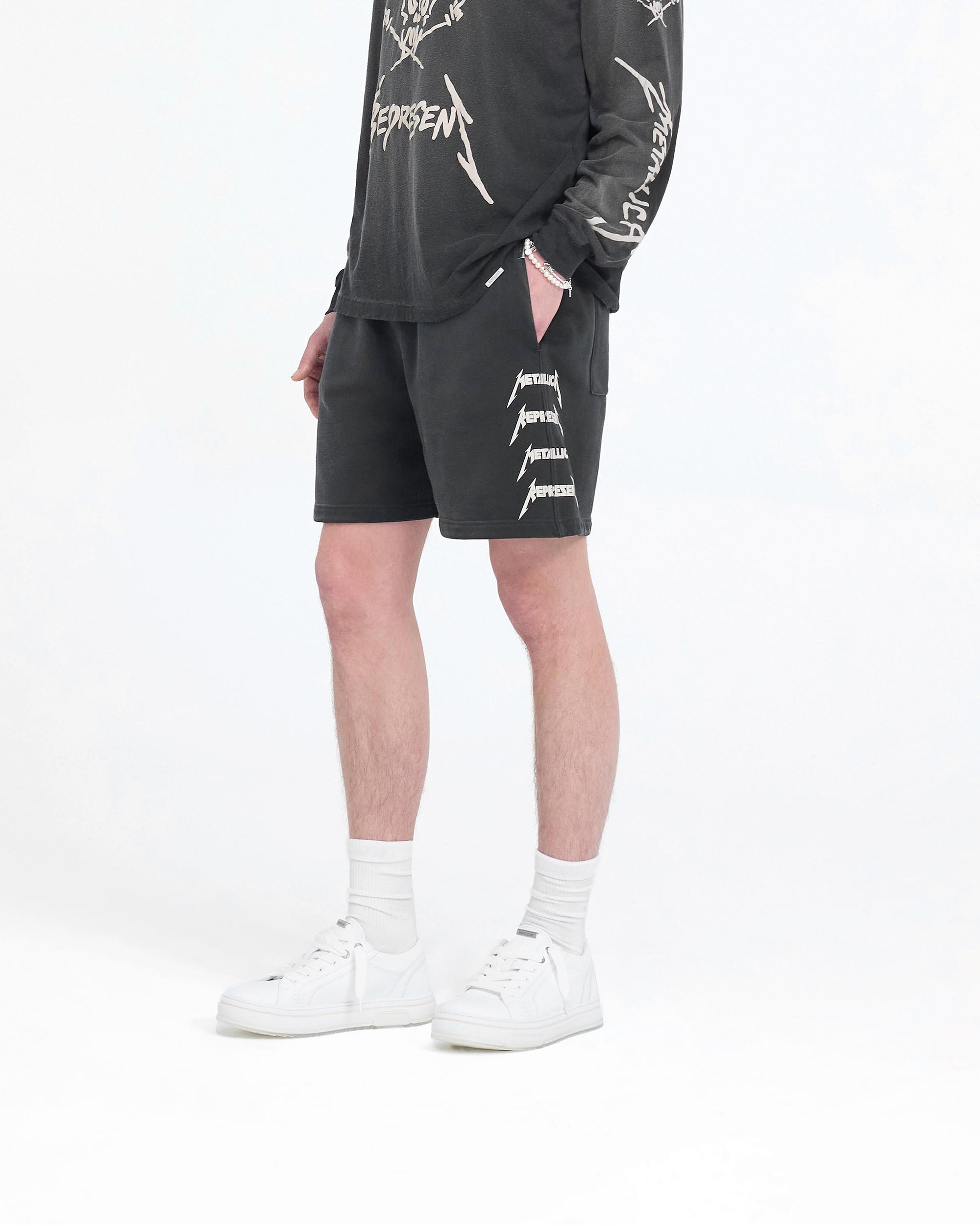 Represent X Metallica Local Crew Short - Stained Black