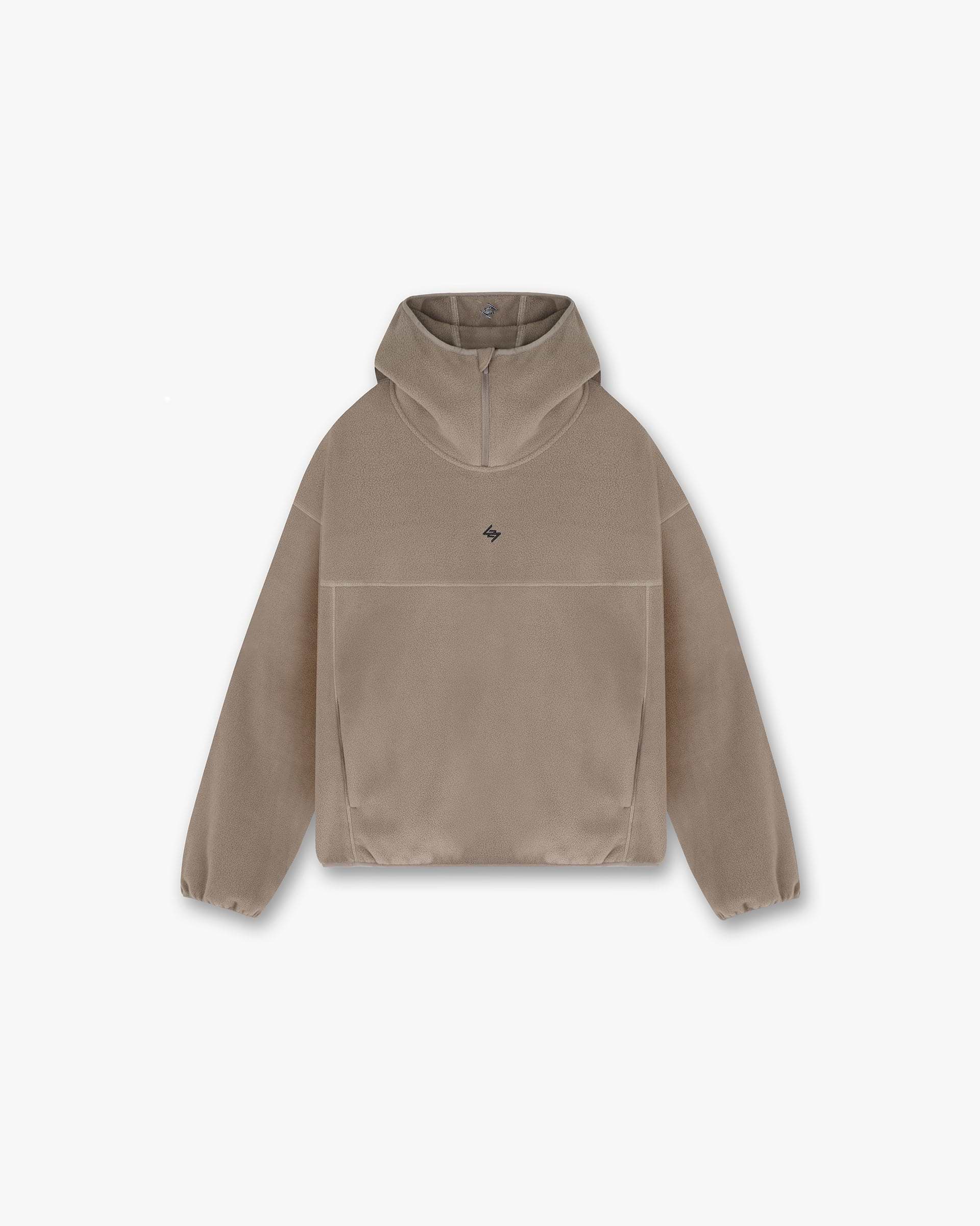 Front product image of a mens brown fleece hoodie on a plain white background | 247 Fleece Hoodie in Umber | Oversized fit hoodie with ribbed trims | 247 Hoodies | Represent Clo
