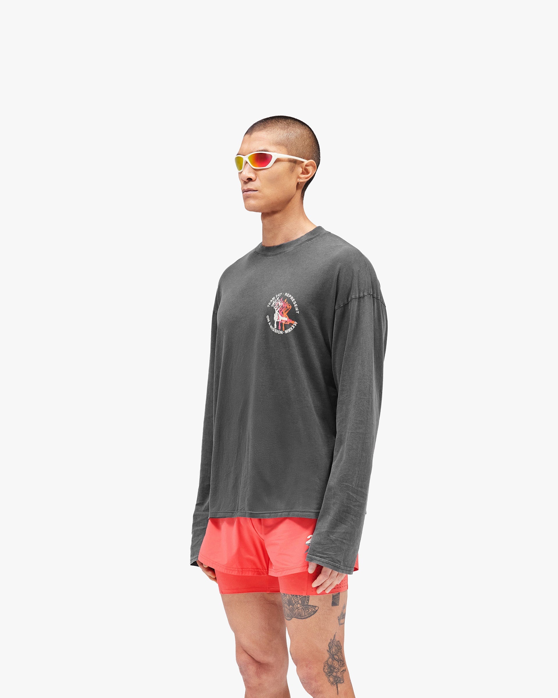 Black 247 Torch Long Sleeve Tee | 247 SS26 T-Shirts | REPRESENT