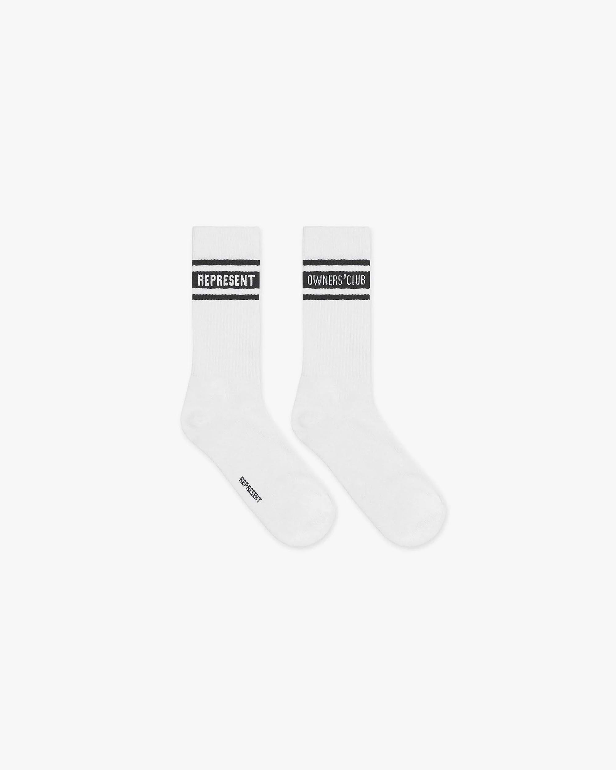 Represent Owners Club Socks | Flat White Black Accessories Owners Club | Represent Clo