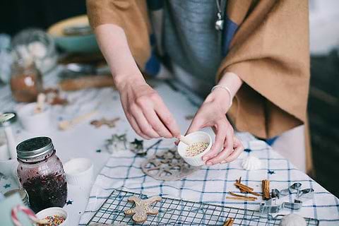 Baking gingerbread cookies