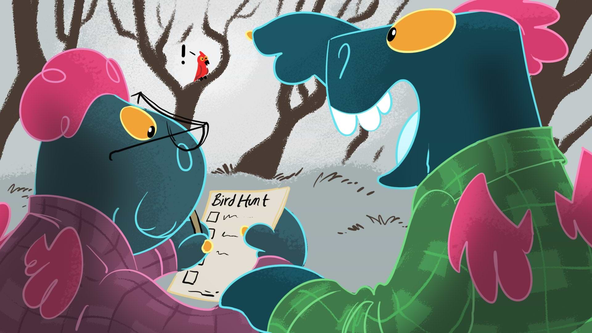 Toestie the Dragon and Mom are birdwatching and see a bird they were looking for