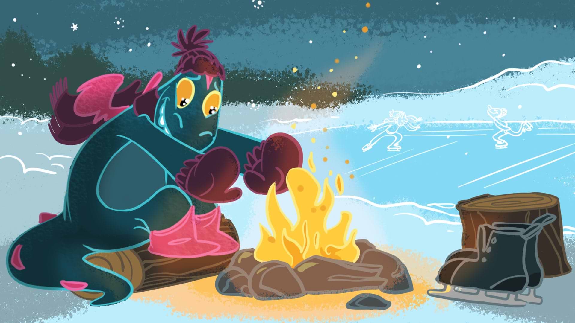 Keeping warm by the fire with Heat Holders thermal socks and accessories