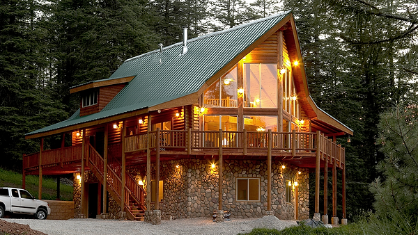 Beautiful cabin in the woods.