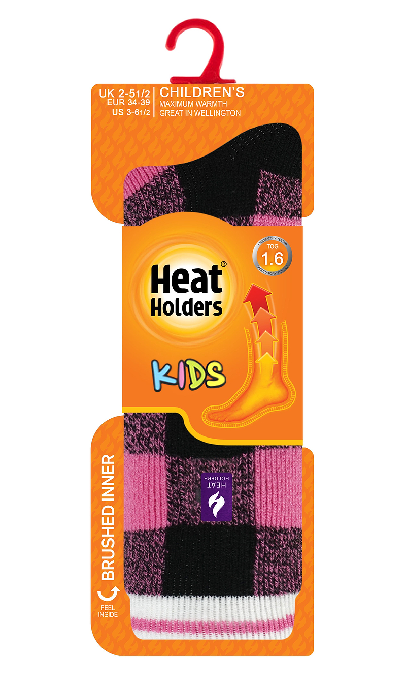 Kids' Lite Ella Plaid Slipper Sock