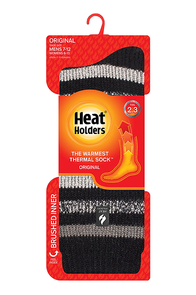 Heat Holders Brian Mens Original Stripe Crew Black #color_black
