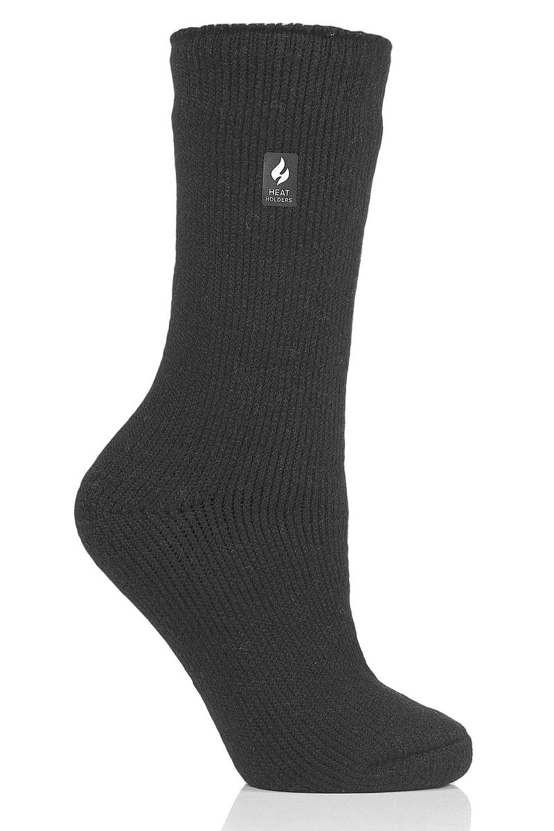 Heat Holders Camellia Women's Original Thermal Crew Sock Charcoal - Big/Tall