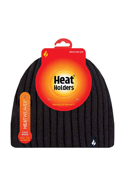Heat Holders Hudson Fine Rib Hat Black #color_black