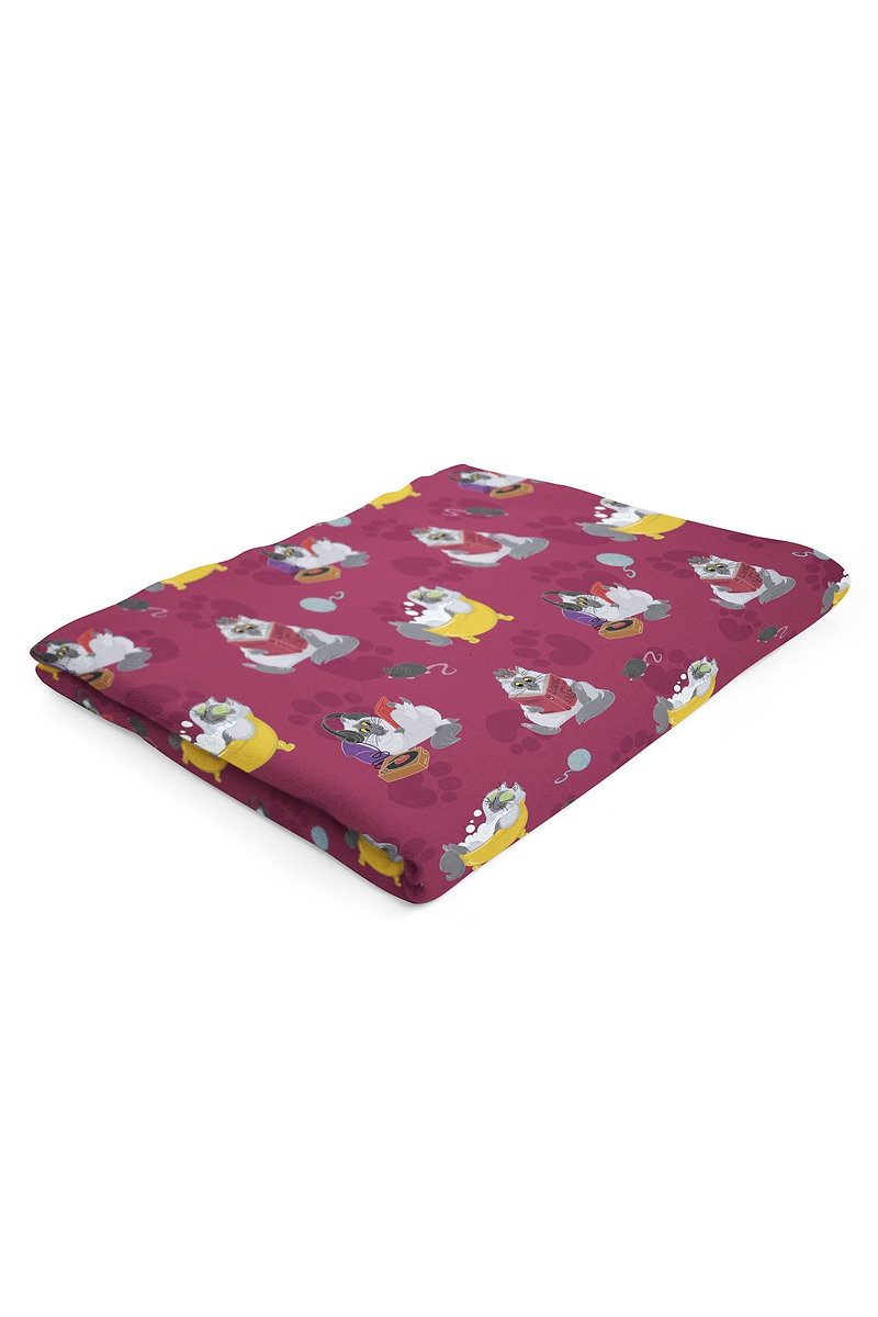 Heat Holders Lazy Kitty Blanket Raspberry - Folded