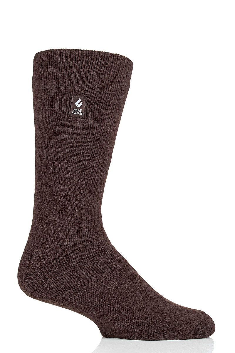 Heat Holders Men's Big and Tall Dunlin Lite Thermal Crew Sock Brown