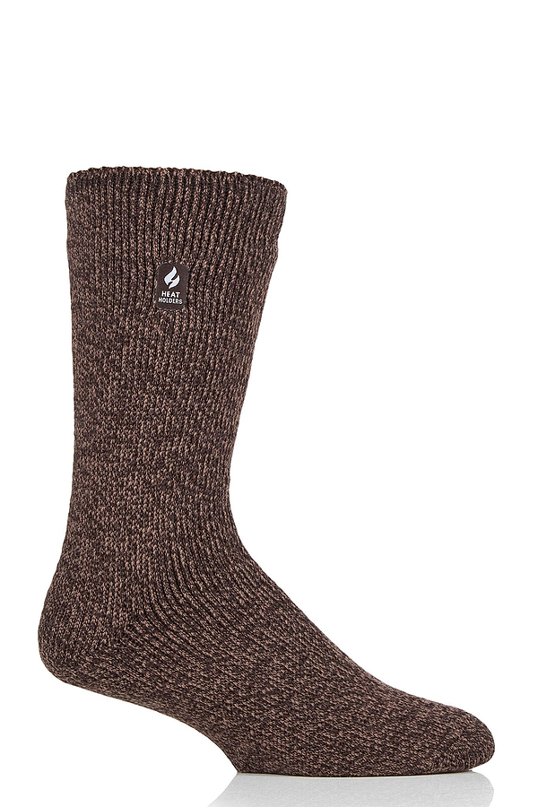 Heat Holders Men's Dunnock Original Twist Crew Thermal Sock Brown #color_brown