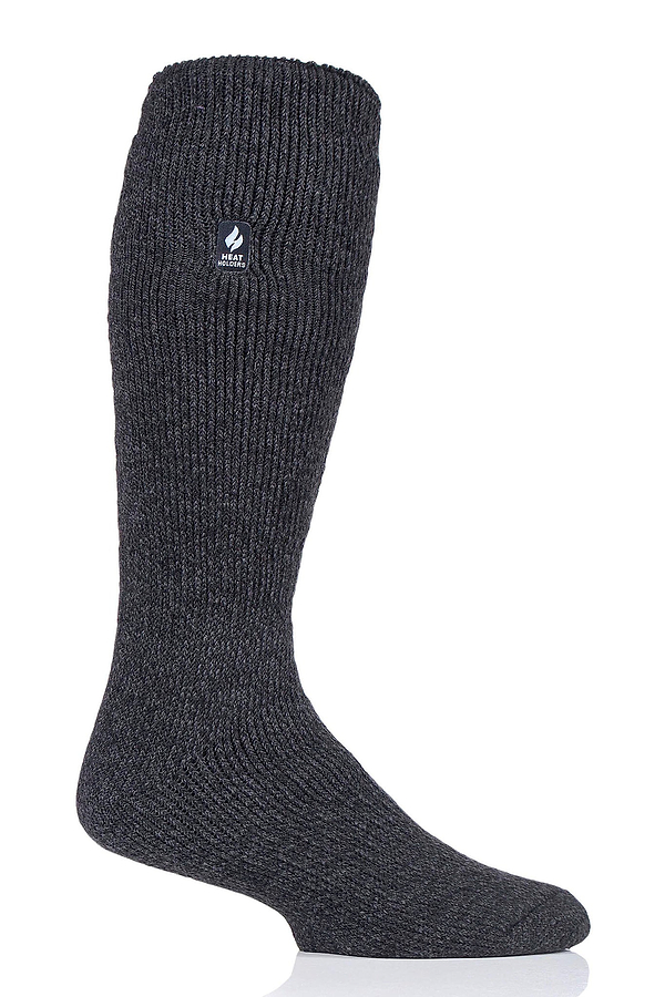 Heat Holders Men's Gabriel Original Twist Long Thermal Sock Black/Charcoal #color_black/charcoal