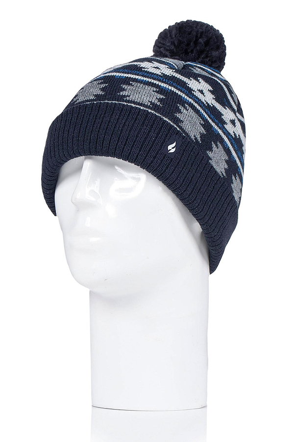 Heat Holders Mens Ian Snowsports Jacquard Hat Navy #color_navy