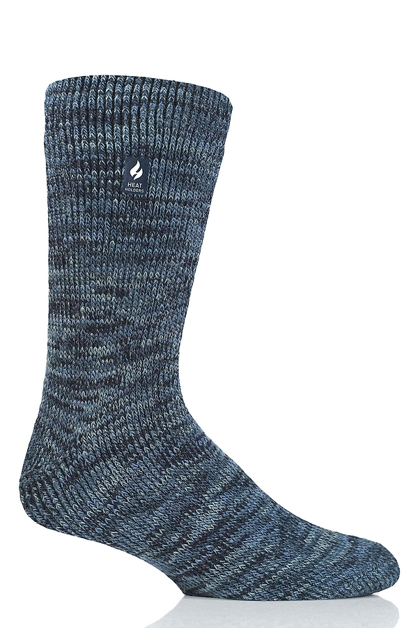 Heat Holders Men's Jacob Original Four-Color Twist Thermal Crew Sock Denim #color_denim