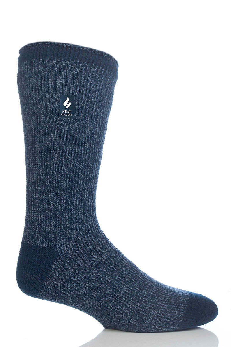 Heat Holders Men's Original Twist Thermal Crew Sock Navy/Denim