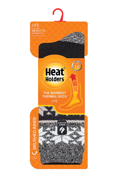 Heat Holders Men's Svenson Lite Fairisle Thermal Crew Sock Black #color_black