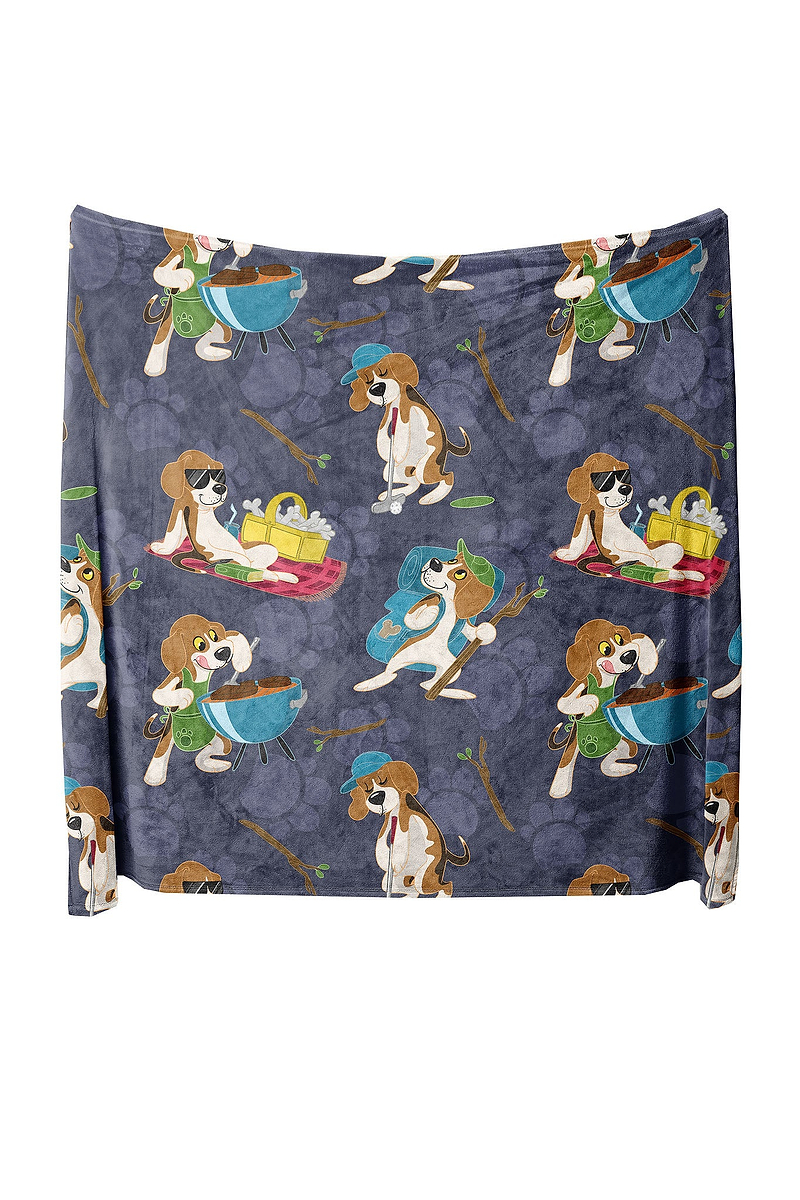 Heat Holders Nature Pup Blanket Indigo - Open