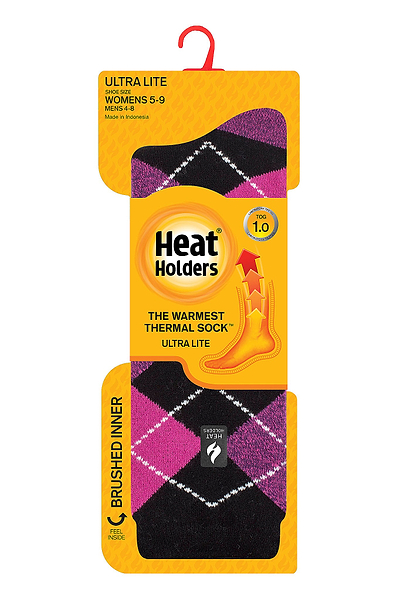 Heat Holders Women's Delilah Ultra Lite Argyle Thermal Crew Sock Light Grey #color_light grey
