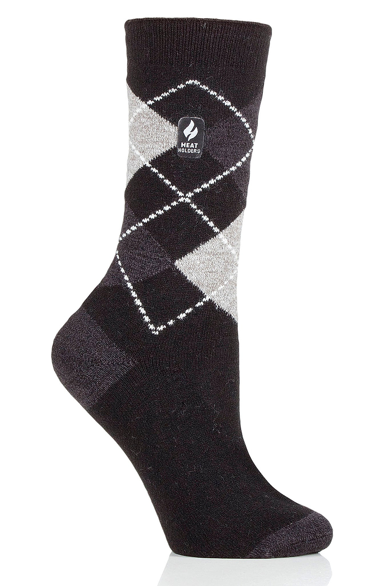 Heat Holders Women's Delilah Ultra Lite Argyle Thermal Crew Sock Monotone