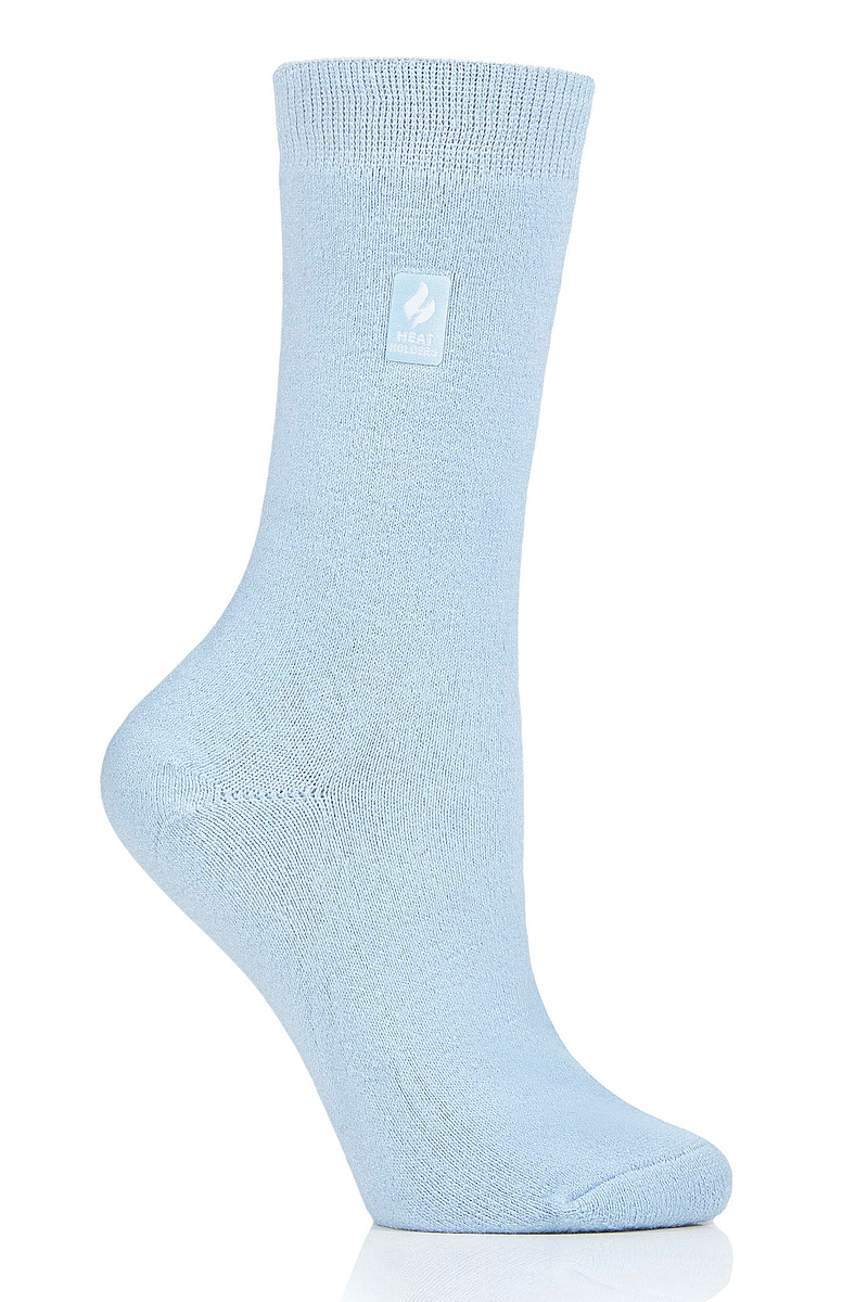 Heat Holders Women's Holly Ultra Lite Solid Thermal Crew Sock Light Blue