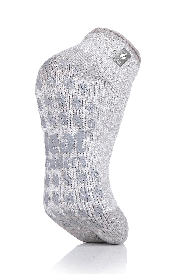 Heat Holders Women's Iris Twist Ankle Thermal Slipper Sock Light Grey/Cream #color_light grey/cream