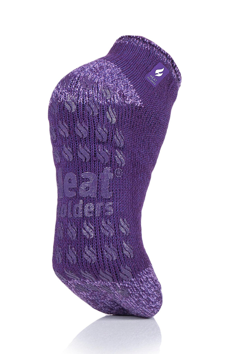 Heat Holders Women's Iris Twist Ankle Thermal Slipper Sock Purple